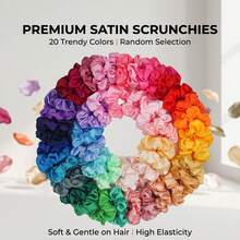 5pcs Women's Hair Ties,Strong Grip Snag-Free Material Thick Hair Scrunchies Creaseless Bobbles,Chic Y2K Boho Accessory For Getaways,And Music Festival - 顏色隨機 - 查看 8