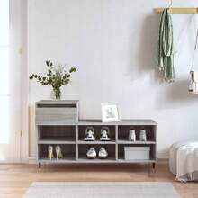 Schuhregal Grau Sonoma 102x36x60 cm Holzwerkstoff - Grau - Übersicht 1
