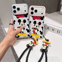 This Disney Mickey Mouse Pattern Lanyard Phone Case Features A Strong Magnetic Closure And Full Coverage Of Acrylic And TPU Material. It's Shockproof, Lightweight, And Suitable For IPhone17/16/11/13/15/15 Plus/15 Pro/15 Pro Max/12/14 Pro Max/11 Pro Max/12 Pro/12 Pro Max/13. It's A Popular Birthday Gift, Business Gift, Durable, Stain-Resistant, And Fingerprint-Resistant New Phone Case For Men And Women. It Also Includes A Mickey Mouse Phone Case And Mickey Mouse Doll Bracelet. Compatible With SamsungGalaxy S20, S21, S22, S23, And S24 Series. It's The Perfect Gift For Friends And Family. This Stylish Phone Case Is Fun, Lightweight, And Durable. IPhone17 Pro Max Phone Case, Minnie Phone Case. - Trong sáng - Xem 4