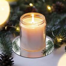 10 pièces Plateau miroir rond en acrylique, convient pour les mariages, les baby showers et les anniversaires, plateau porte-bougie miroir rond, décoration de centre de table de salle à manger, miroir décoratif auto-adhésif, décoration de salle de bain, décoration de salon - B-Argent - Voir 6