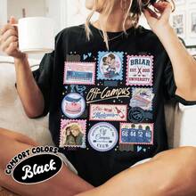 Off-Campus Hockey Stamps T-Shirt, Briar University T-Shirt, Hockey Romance Series, Graham 44 Gift For Book Lovers - 黑色 - 查看 1