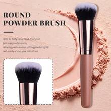 BS-MALL Cost-Effective / Great Value For Money 4pcs Essential Full Face Makeup Brush Set In Vibrant Red, Flawless Powder Blush Contour & Eyeshadow Kit, Budget-Friendly Beauty Tools - Dusty Pink - View 4