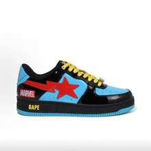 A BATHING APE Bape 休閒運動鞋，對比色星星標誌亮面休閒鞋，復仇者聯盟聯名款，中性款 - 黑婦聯名 - 查看 9