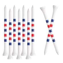 FINGER TEN 超長竹製高爾夫球釘 4 英吋 30 入超值裝，時尚配色條紋設計長球釘，維持一致高度，適合開球桿練習與比賽使用 - 白色 - 查看 8