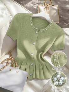 2026 Nuevo Cárdigan casual, elegante y versátil de primavera/verano para mujer,Adecuado para vacaciones, ir al trabajo, vacaciones de verano, ropa de playa, elegante. - Verde - Ver 1