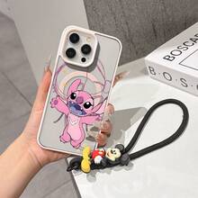 This Disney Mickey Mouse Pattern Lanyard Phone Case Features A Strong Magnetic Closure And Full Coverage Of Acrylic And TPU Material. It's Shockproof, Lightweight, And Suitable For IPhone17/16/11/13/15/15 Plus/15 Pro/15 Pro Max/12/14 Pro Max/11 Pro Max/12 Pro/12 Pro Max/13. It's A Popular Birthday Gift, Business Gift, Durable, Stain-Resistant, And Fingerprint-Resistant New Phone Case For Men And Women. It Also Includes A Mickey Mouse Phone Case And Mickey Mouse Doll Bracelet. Compatible With SamsungGalaxy S20, S21, S22, S23, And S24 Series. It's The Perfect Gift For Friends And Family. This Stylish Phone Case Is Fun, Lightweight, And Durable. IPhone17 Pro Max Phone Case, Minnie Phone Case. - Hồng - Xem 2