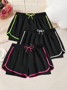 Women's Summer Sports 2-In-1 Shorts, Suitable For Running, Cycling, Ball Sports, Yoga And Fitness - Hot Pink - View 1