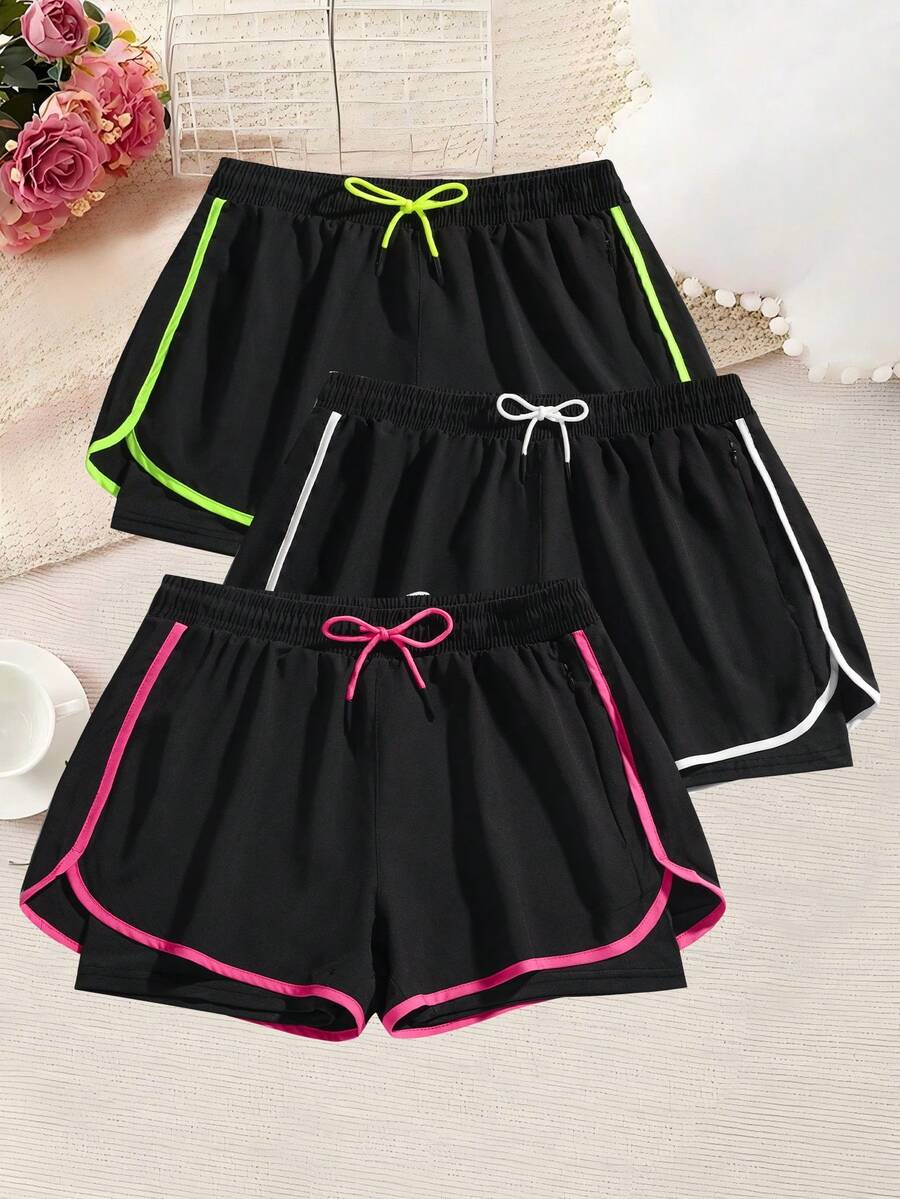 Women's Summer Sports 2-In-1 Shorts, Suitable For Running, Cycling, Ball Sports, Yoga And Fitness - Hot Pink - View 1