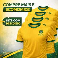 Yellow Dry Fit T-Shirt Of The Brazilian Men's National Team With A Round Neck And Short Sleeves, A Basic Outfit For Football Fans At Parties. - 黃色 - 查看 6