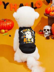 LUCKIE PAW 2pcs Summerween Colorful Boo Sheep Fun Print Pet Vest, Physical Flea Prevention, Reduces Shedding, Heat Insulation & Breathable, Suitable For Large And Small Dogs And Cats, Indoor And Outdoor - Multicolor - View 2