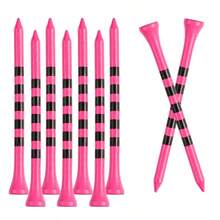 FINGER TEN Extra Long Golf Tees Bamboo 4 Inch Value 30 Pack, Stylish Colors Tall Tees With Striped Design For Consistent Height, Ideal Practice And Play For Drivers - Rose Red - View 1