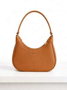 1 Piece Women's Boho Half-Moon Shoulder And Handbag / Sophisticated Baguette Style Canoe Bag For Women. - 鏽棕色 - 查看 2