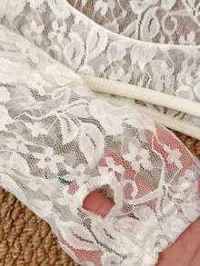 女款可拆卸蕾絲袖子，可為任何洋裝或上衣增加彈性蕾絲袖臂，舒適遮蓋手臂 - 蕾絲連肩袖 - 查看 5