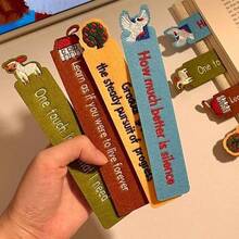 4 peças de marcadores de livros de feltro feitos à mão com desenhos bordados de animais da quinta inspiradores, adequados para amantes de livros, professores, estudantes, acessórios de leitura estéticos para escola, casa, escritório, presentes perfeitos para aniversário, formatura, dia do professor - Vários estilos - Ver 1