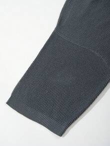 GRKC Men's Unisex Round Neck Knit Short Sleeve Slim Fit Casual Versatile Commute Spring Summer Top - Grey - View 9
