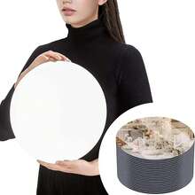 10 pièces Plateau miroir rond en acrylique, convient pour les mariages, les baby showers et les anniversaires, plateau porte-bougie miroir rond, décoration de centre de table de salle à manger, miroir décoratif auto-adhésif, décoration de salle de bain, décoration de salon - B-Argent - Voir 3