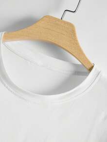 1 Pcs Casual Pure Cotton Oversized Auto Modify Turbo Graphic Short Sleeve Men's Tee Street Style Airport Daily Racing Top - 白色 - 查看 3