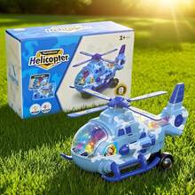 Durable Drop‑Resistant ABS Plastic Army Helicopter Toy With Cool Camouflage Design. Equipped With Colorful Flashing Lights And Rotatable Propellers. Electric Universal Driving Function,  Smooth Edges. Perfect For Boys Aged 3+, Great Gift For Birthdays, Holidays And Back‑To‑School Season. - Green - View 2