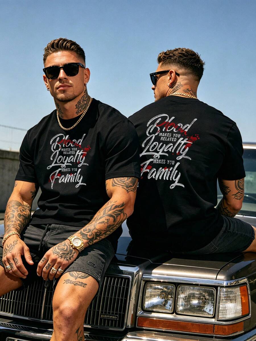 High Quality Cotton Men T-Shirt Daily Workout Leisure Short Sleeve Tee - 黑色 - 查看 1