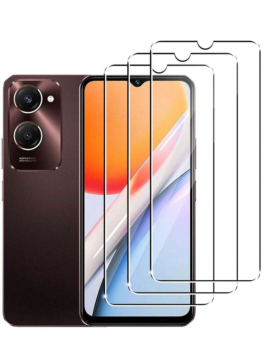 3pcs Screen Protector High Definition High Hardness Tempered Glass Screen Protector, Supports Screen Fingerprint Unlock, Scratch Resistant Waterproof Durable, Easy Installation No Bubbles, Case Friendly, Transparent Phone Accessories For - Clear - View 1