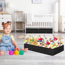 Bolsa de almacenamiento debajo de la cama de 90L/75L, contenedor de almacenamiento debajo de la cama de gran capacidad, con asa reforzada, caja de almacenamiento de tela plegable con ventana transparente, caja de almacenamiento debajo de la cama, caja de almacenamiento de armario, bolsa de almacenamiento plegable debajo de la cama - Multicolor - Ver 4