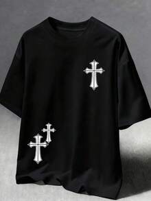 Men's Summer Outfit (Short-Sleeve T-Shirt Only)
Men's T-Shirt (Short-Sleeve T-Shirt Only)
T-Shirts (Short-Sleeve T-Shirt Only) Coolqubz Short-Sleeve Crew Neck T-Shirt With Dark Cross Print For Teens, Boys' Clothing. One Short-Sleeve T-Shirt. - 黑色 - 查看 1