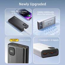 BiLOLLY 20,000 MAh High-Capacity Power Bank, 22.5W Fast Charging Portable Power Bank With Real-Time Battery Level Display, DP 20W Fast Charging, Ultra-Slim Design, Supports Type-C Bidirectional Charging, Portable External Battery Pack Compatible With IPhone 16/15/14/13/12/11 And Android Series. - White - View 4
