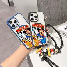 This Disney Mickey Mouse Pattern Lanyard Phone Case Features A Strong Magnetic Closure And Full Coverage Of Acrylic And TPU Material. It's Shockproof, Lightweight, And Suitable For IPhone17/16/11/13/15/15 Plus/15 Pro/15 Pro Max/12/14 Pro Max/11 Pro Max/12 Pro/12 Pro Max/13. It's A Popular Birthday Gift, Business Gift, Durable, Stain-Resistant, And Fingerprint-Resistant New Phone Case For Men And Women. It Also Includes A Mickey Mouse Phone Case And Mickey Mouse Doll Bracelet. Compatible With SamsungGalaxy S20, S21, S22, S23, And S24 Series. It's The Perfect Gift For Friends And Family. This Stylish Phone Case Is Fun, Lightweight, And Durable. IPhone17 Pro Max Phone Case, Minnie Phone Case. - màu đen - Xem 9