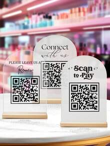 1pc Customized QR Code Plaque, Personalized Business Review Plaque, Customized Business Display Plaque, Personalized QR Code Social Media Logo, Customized Menu Display Plaque, Salon Plaque, For Business/Work/Office, Small Business Must Have - Multicolor - View 6