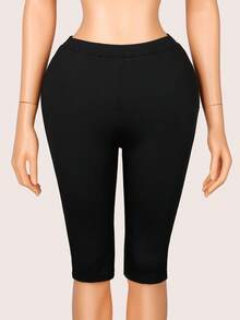 Pantalones de otoño para mujer negros ajustados capris Y2K para atuendos casuales diarios, salidas, atuendos de club, streetwear para mujer verano - Negro - Ver 5