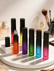 5ml Glass Roller Bottles Frosted Refillable Travel Size, Leakproof Stainless Steel Roller Ball Dispenser For Essential Oil Perfume Aromatherapy Massage Lip Gloss, Portable Mini Cosmetic Container TSA Approved Travel Toiletries Set, Travel Essentials For Women Men Business Airplane Vacation Outdoor, Small Glass Bottle Organizer For Bathroom Home Daily Use - Multicolor - View 1
