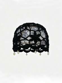 OBOVAY 1Pc Women's Bohemian Style Hollow Flower Crochet Hat, Fashionable Knitted Beanies Cap, Versatile Retro Pearl Fringed Pullover Hat,Suitable For Daily Wear,Spring And Summer Travel. - Multicolor - View 9