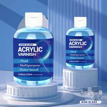 120ml Acrylic Paint, 4.06 Fl Oz/High Gloss And Matte Finish, Transparent, Fluid, Water-Based, Suitable For Arts And Crafts Sealant - XF-096 - View 8