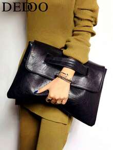 Dedoo 2025 Nuevo bolso de mano pequeño de moda con correa cruzada, bolso de hombro para mujer de gran capacidad para portátil - Negro - Ver 9
