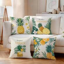 4pcs Tropical Fruit & Plant Pattern Pillow Covers, Single-Sided Printed Cushion Covers, Suitable For Living Room, Sofa, Bedroom Decor, Without Pillow Insert, 40x40cm/45x45cm/50x50cm - Multicolor - View 7