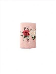 1pc Thin Polyester Fiber Pink Floral Pattern Bath Towel/Kitchen Hand Towel, Suitable For Women All Seasons, Quick-Drying, Applicable For Bathroom, Hotel, Travel, Holiday Gift, Beauty Salon, Home Decor - Pink - View 12