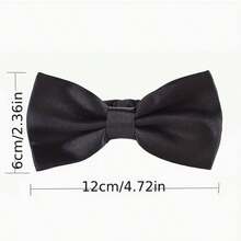 1pc Men's Groomsman Bow Tie, Groom Bow Tie, Fashion Casual Bow Tie, Performance Bow Tie, Black Wedding Bowtie - Black - View 4