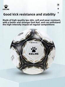 KELME Machine-Stitched Football Training & Match Ball, Size 5 & Size 4 - Black Gold - View 3