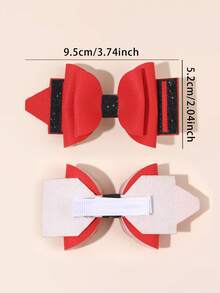 2 piezas de lazos para el cabello con lentejuelas rojas & negras para la vuelta a la escuela, pinzas para el cabello brillantes con decoración de punta de lápiz, pinzas de cocodrilo, accesorios para el cabello elegantes minimalistas y lindos para la escuela, fiestas, uso diario, para adolescentes - Multicolor - Ver 6
