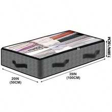 Bolsa de almacenamiento debajo de la cama de 90L/75L, contenedor de almacenamiento debajo de la cama de gran capacidad, con asa reforzada, caja de almacenamiento de tela plegable con ventana transparente, caja de almacenamiento debajo de la cama, caja de almacenamiento de armario, bolsa de almacenamiento plegable debajo de la cama - Multicolor - Ver 13