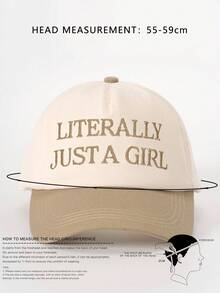 1件女款時尚 LITERALLY JUST A GIRL 字母刺繡豹紋拼接棒球帽，適合四季日常出遊 - A - 查看 11