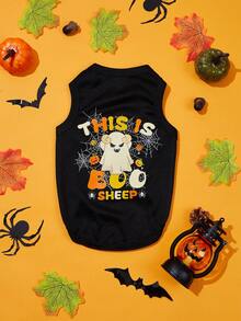 LUCKIE PAW 2pcs Summerween Colorful Boo Sheep Fun Print Pet Vest, Physical Flea Prevention, Reduces Shedding, Heat Insulation & Breathable, Suitable For Large And Small Dogs And Cats, Indoor And Outdoor - Multicolor - View 5