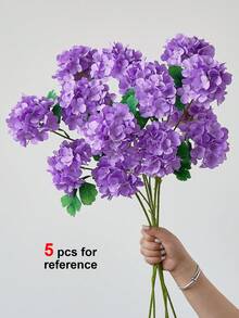3件裝人造花假繡球花絲綢長莖繡球花花藝裝飾，適用於居家婚禮裝飾、花瓶填充、桌面中心裝飾與花園佈置 - 紫羅蘭色 - 查看 8