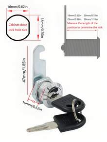 1 pieza Cilindro de cerradura de repuesto para archivador metálico, cerradura universal de lengüeta para archivador de empleados, cerradura de leva de alta con llave, diseño cilíndrico duradero adecuado para caja de herramientas, archivador, cajón de escritorio, cajón de archivos, incluye 3 placas de cerradura intercambiables y llaves para mayor - multicolor - Ver 4