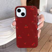 1 buah Casing Ponsel Minimalis Fashion Layar Penuh Motif Polkadot Merah Ceri, Silikon Cair Lubang Besar Tahan Guncangan Pelindung Lembut Kompatibel dengan Apple 11/12/13/14/14plus/15/15plus/16/16plus/17/17pro dan Model Lainnya - MultiWarna - View 2