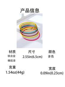 10 Colors Metal Painted Bangle Bracelets, Minimalist Stackable Fashion Jewelry For Daily Wear - Multicolor 1 - View 15