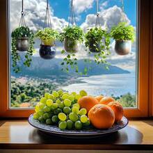 1PC Ins Style Hanging Green Plant Window Sticker, Vine Succulent Potted Plant Wall Decal, Bohemian Style Removable Waterproof PVC, Kitchen, Bathroom, Bedroom, Living Room Decoration - Multicolor - View 2