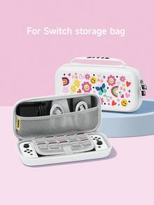 Switch2 (2025) 遊戲主機配件，1個卡通塗鴉印花圖案 Switch2/Switch 遊戲主機保護殼/遊戲卡盒/卡槽底座/遊戲主機防塵罩，相容於 Switch2/SwitchOLED/NS/Lite 遊戲主機保護套，附殼可放入底座充電，可開啟主機支架，可拆卸分體式左右控制器外殼 1個，Switch 玩家最佳禮物 - 彩色 - 查看 21