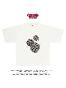 Round Neck T-Shirt With Fun And Creative Design, Pure Cotton, Fashionable Short Sleeve For Summer, Casual Style For Everyday Wear - 白色 - 查看 1