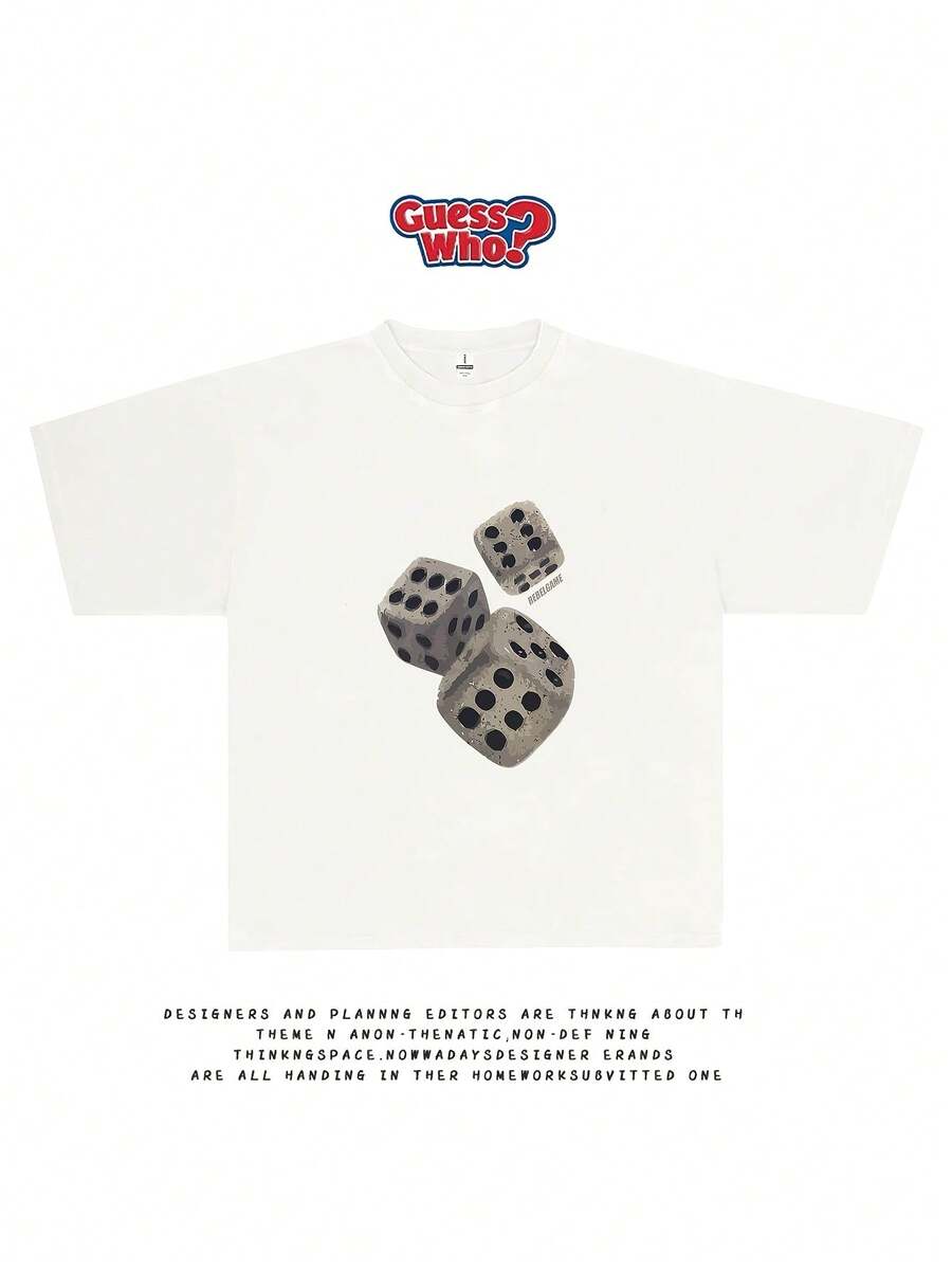 Round Neck T-Shirt With Fun And Creative Design, Pure Cotton, Fashionable Short Sleeve For Summer, Casual Style For Everyday Wear - 白色 - 查看 1